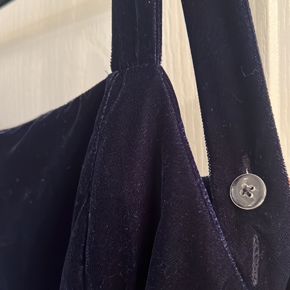 GAP Navy Velvet Wide Leg Jumpsuit Size 8 - Picture 6 of 7